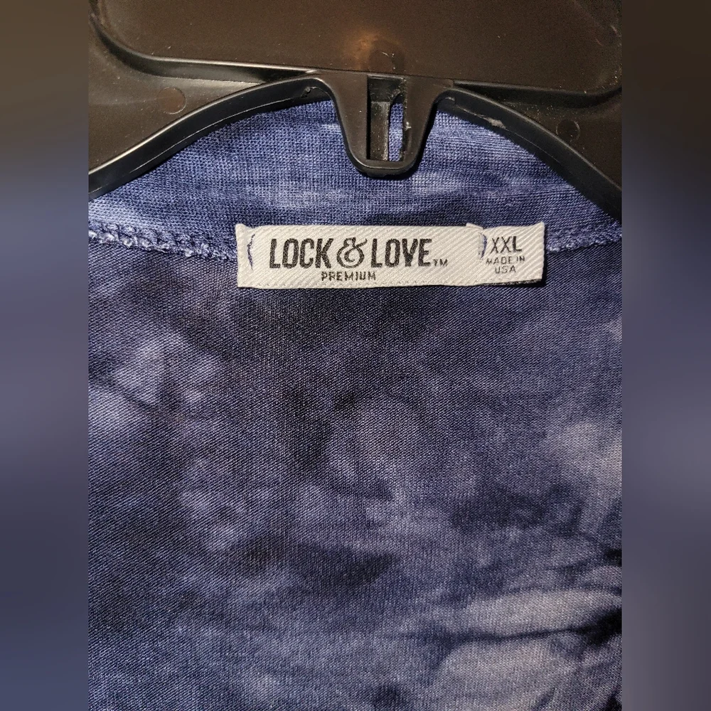 Lock & love navy blue tie dye cardigan women's size XXL - Picture 3 of 5